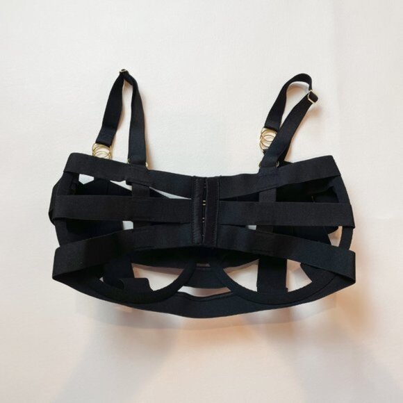 NWOT Victoria's Secret Bra 34DDD Unlined Balconet Strappy Banded Black B1435 - Picture 3 of 8